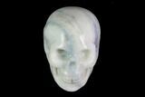 Realistic, Carved, White and Green Jade Skull #116566-1